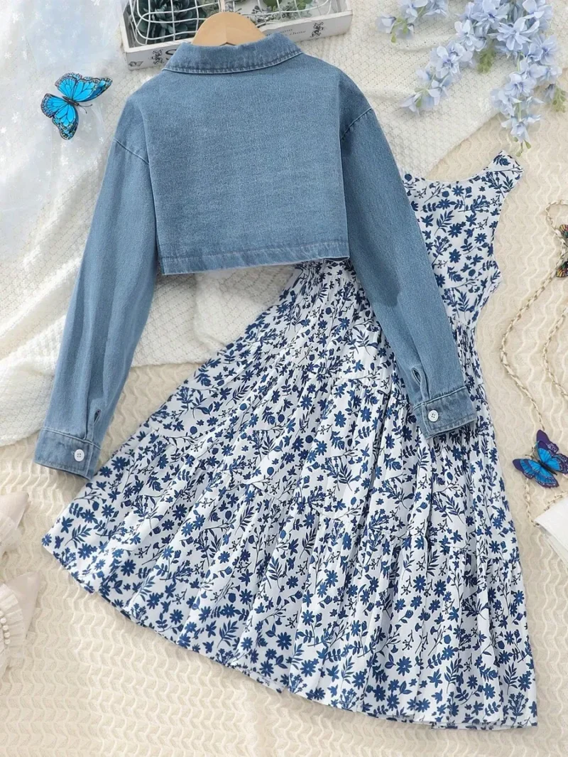 Denim Jacket & Floral Dress Set