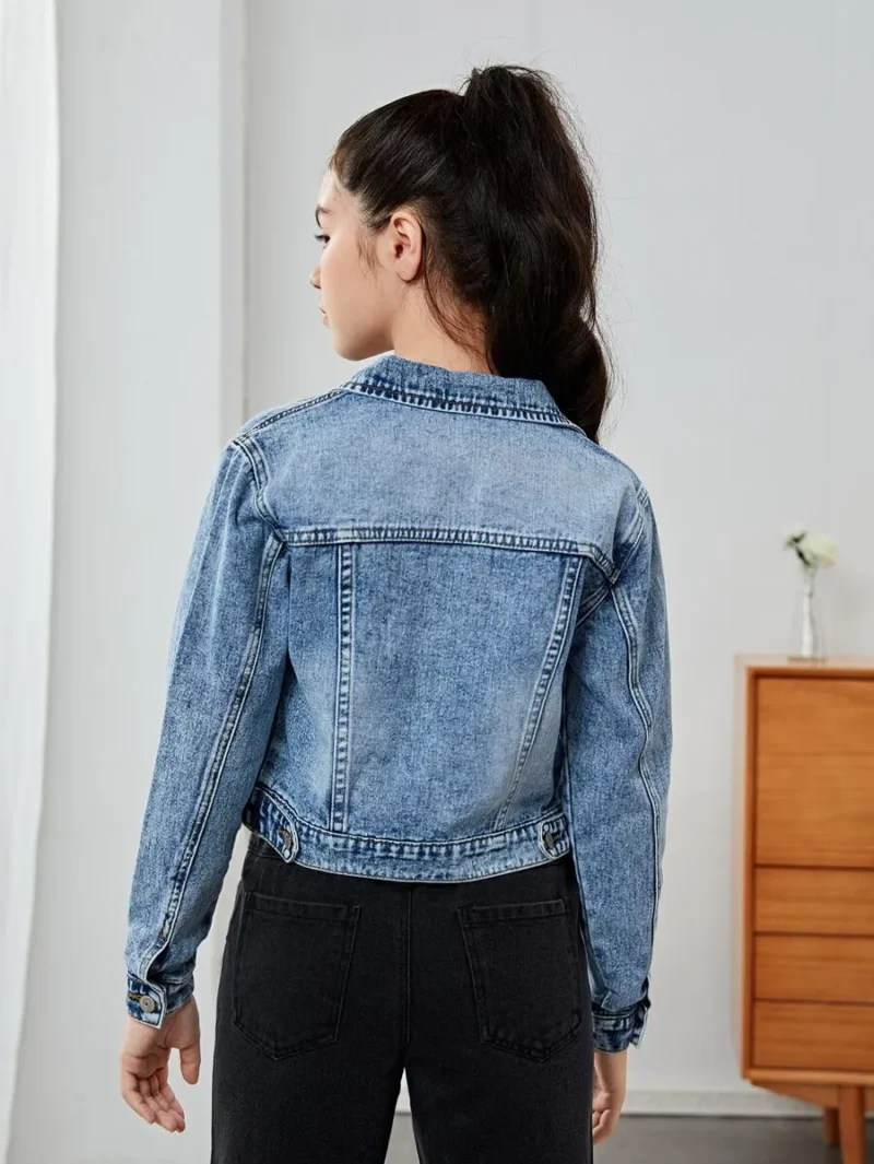 Ripped Flap Pocket Denim Jacket