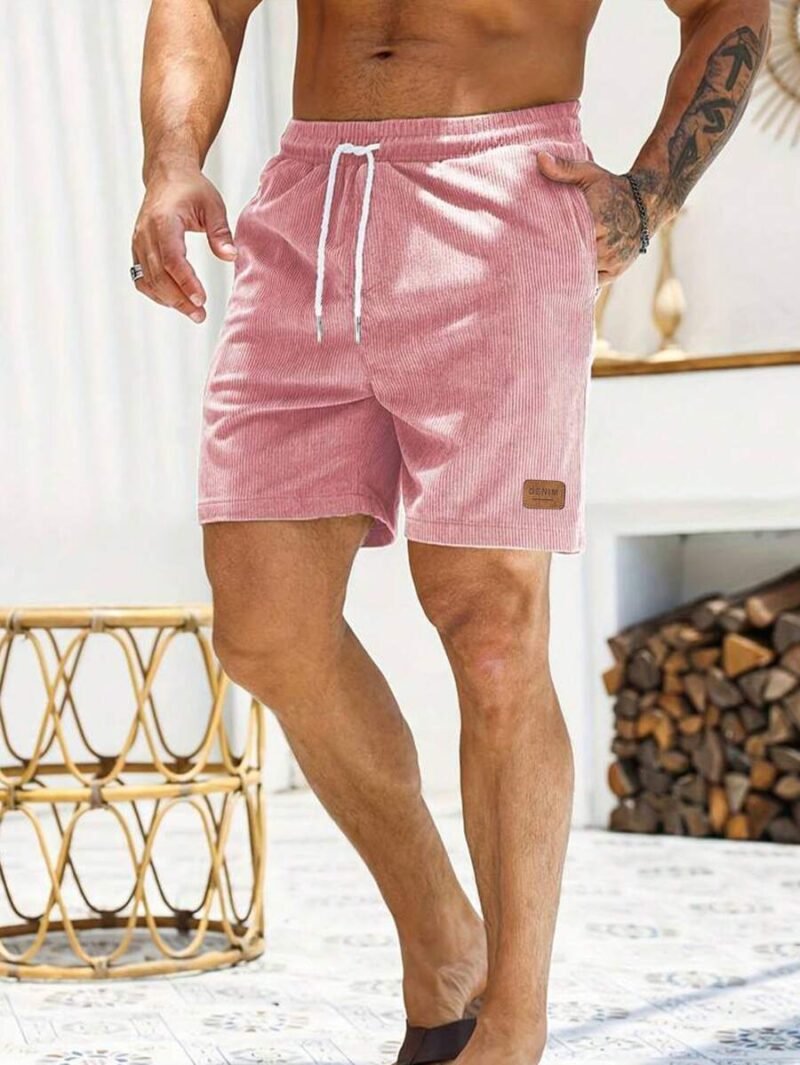 Letter Print Drawstring Waist Loose Casual Shorts