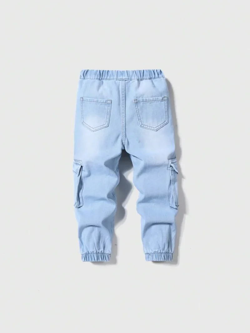 Cotton Elastic Waist Cargo Pocket Casual Jogger Pants