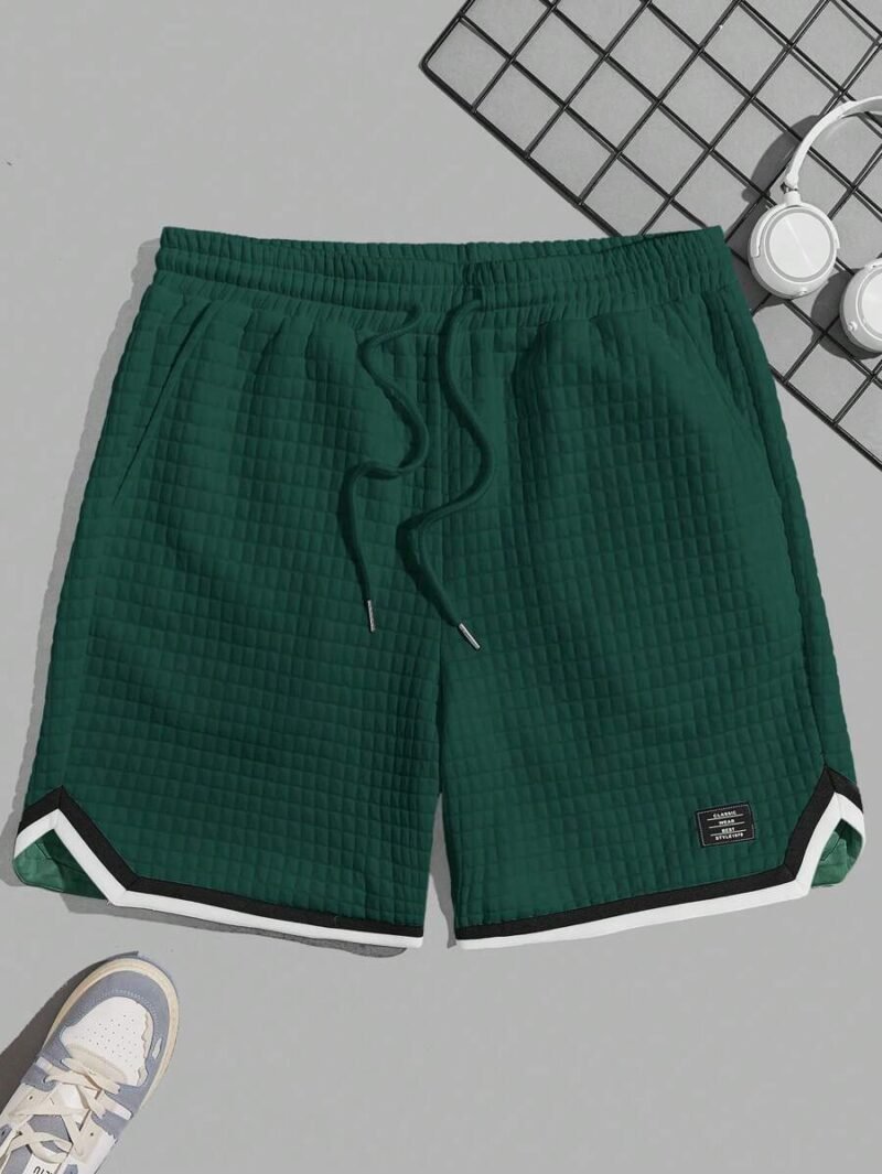 Summer Drawstring Waist Letter Pattern Casual Gym Shorts