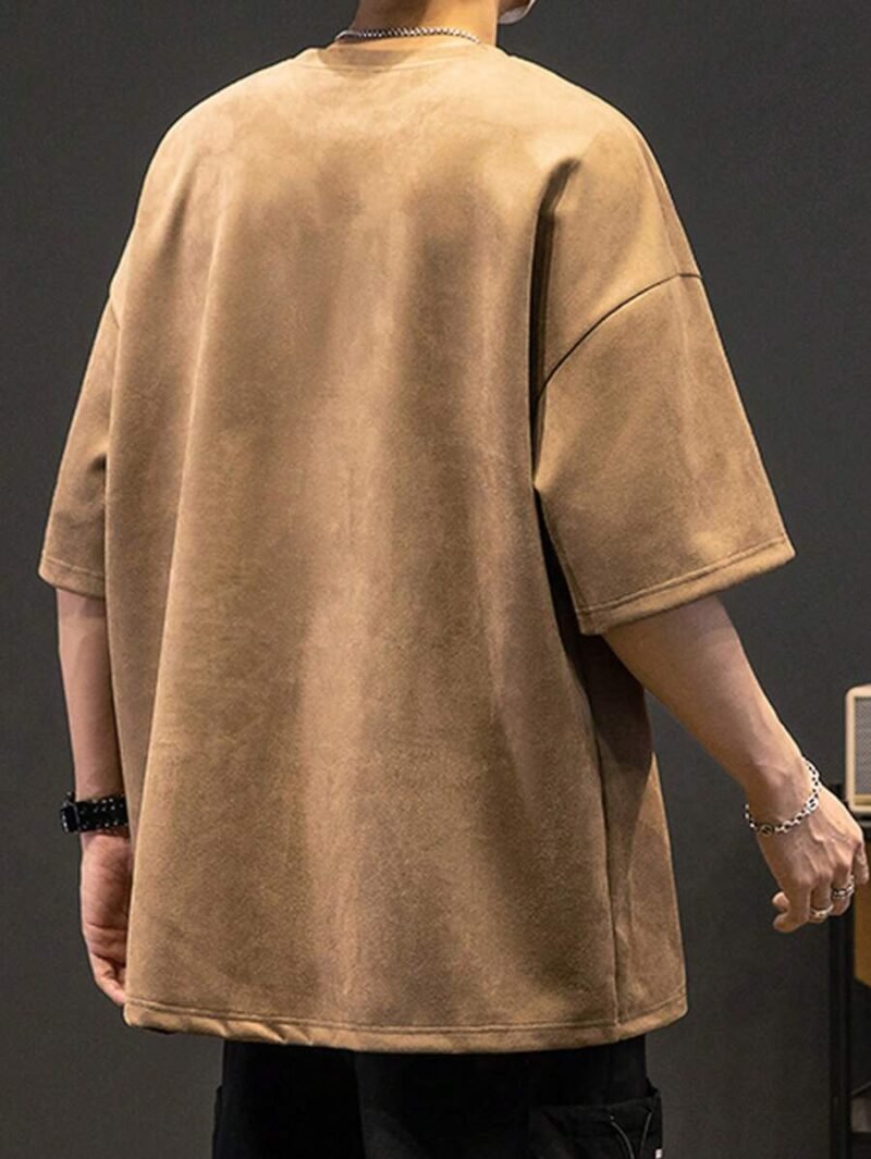 Casual Simple Solid Color Drop Shoulder Loose T Shirt