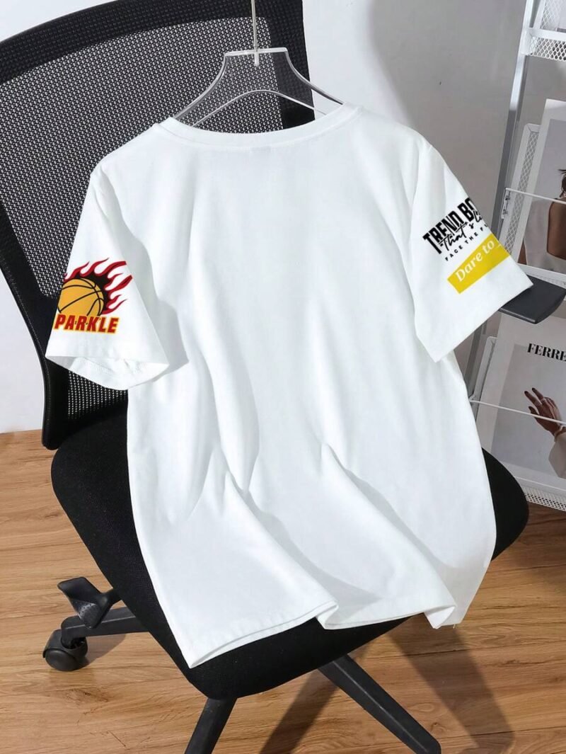 Casual Street Style Letter & Crown Basketball Graphic