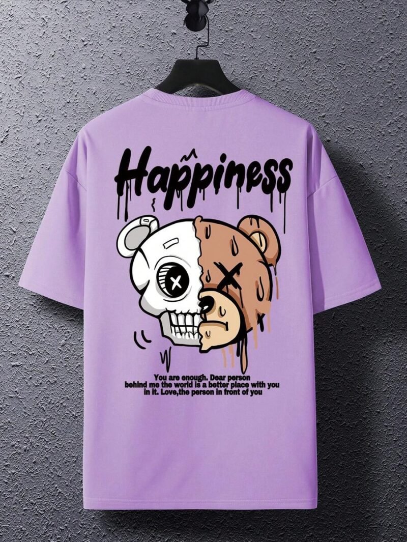 Funny Cartoon Graphic Pattern Drop Shoulder