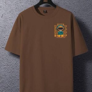 Oversized Men Cartoon & Slogan Graphic T Shirt