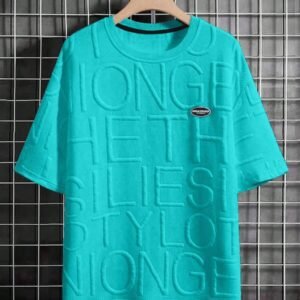 Oversized Men's Letter Patched Drop Shoulder T Shirt