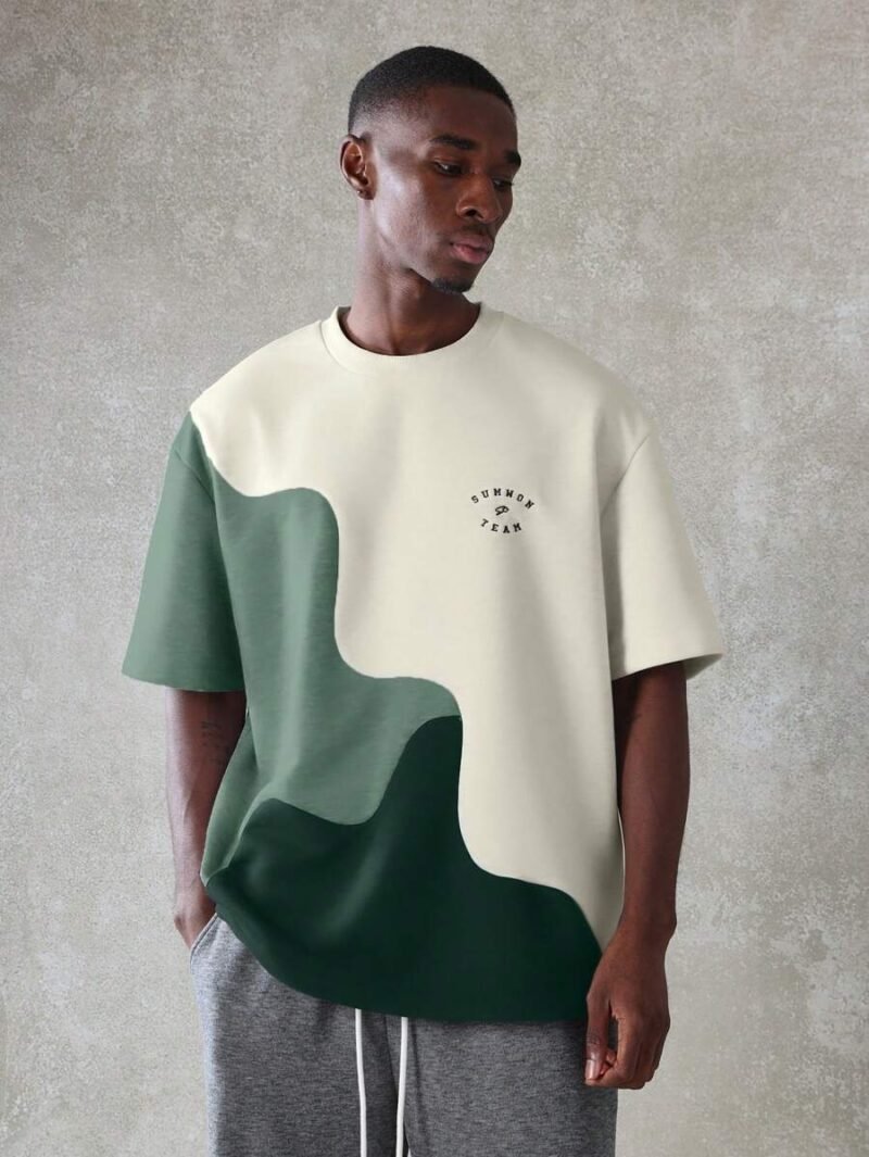 Oversized T Shirt Wave Design Graphic Abstract