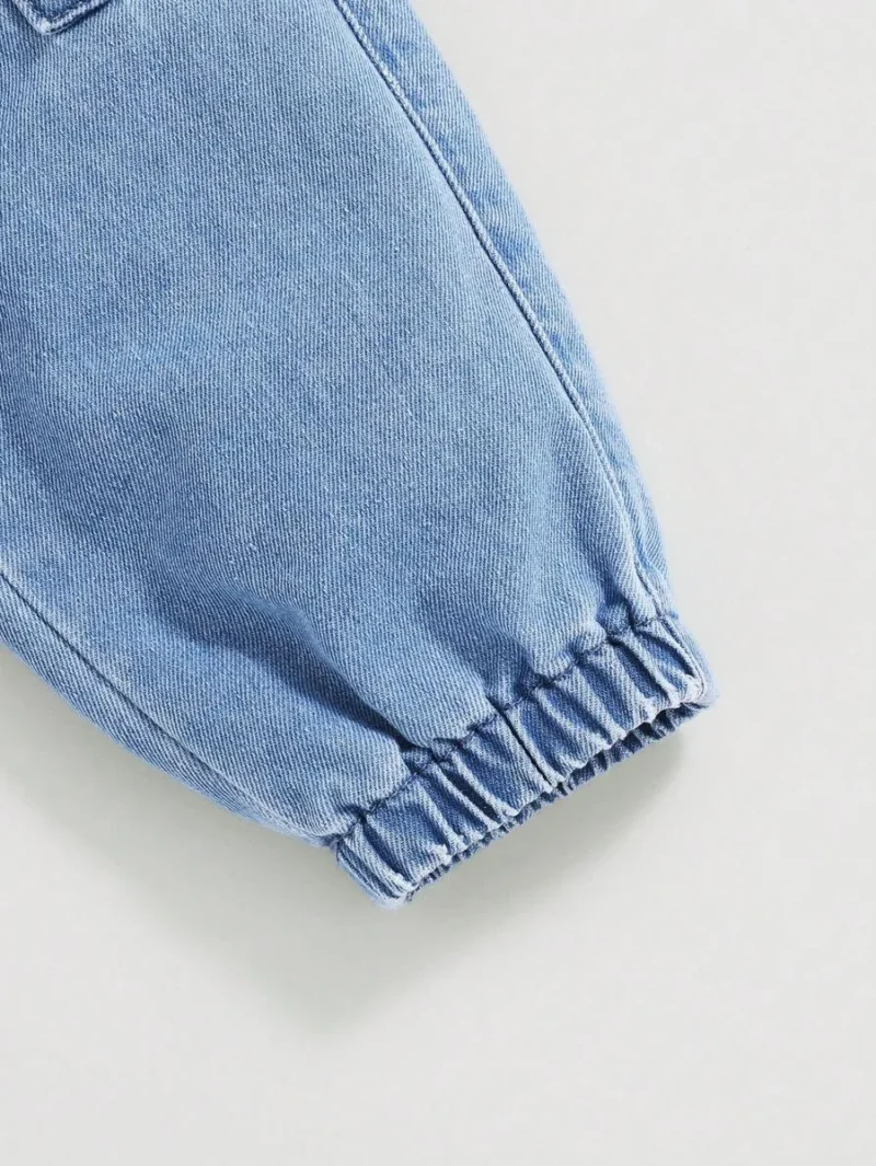Workwear Street Style Denim Jogger Jeans Pants