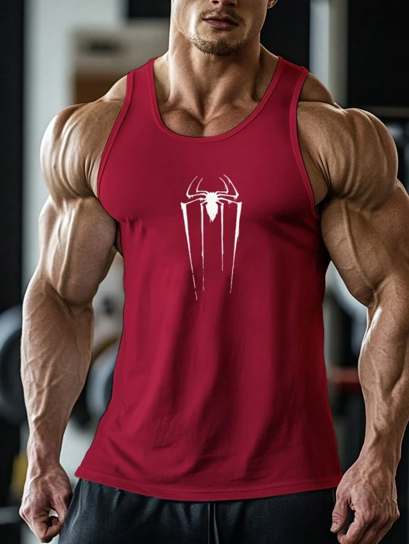 Round Neck Sleeveless Printed Casual Sports Vest