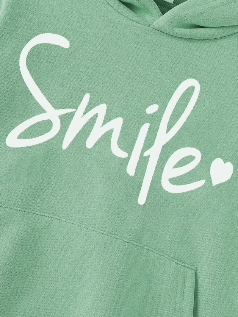 Letter Graphic Kangaroo Pocket Drop Shoulder Hoodie