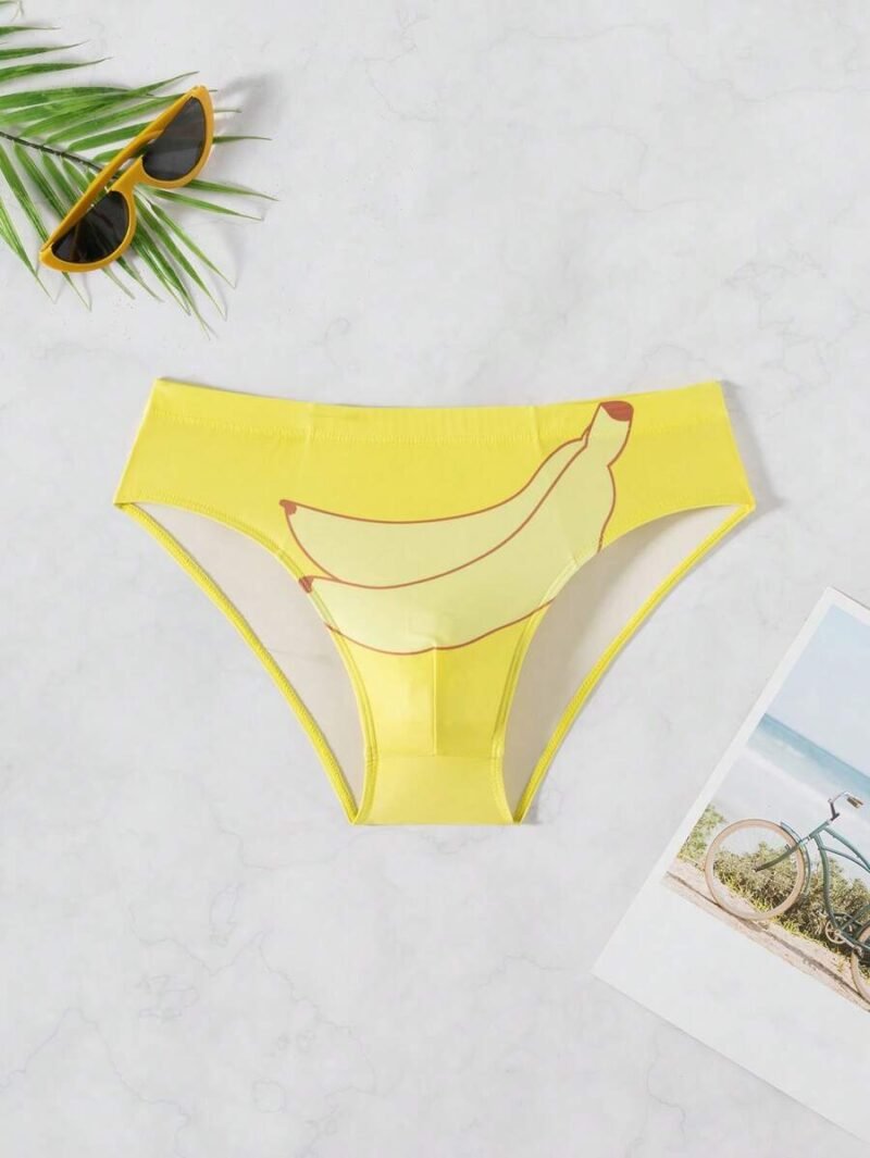 Men's Banana Print Casual Triangle Swimming Trunks