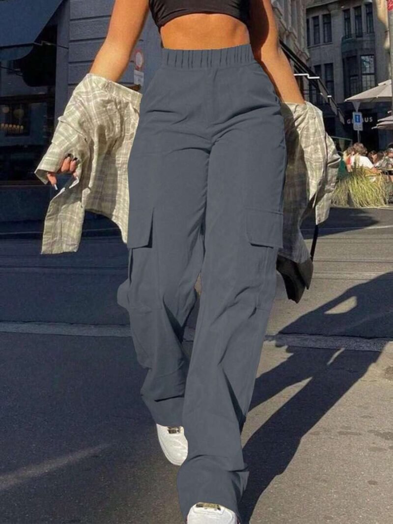 Casual Loose Straight Leg Multi Pocket Cargo Pants