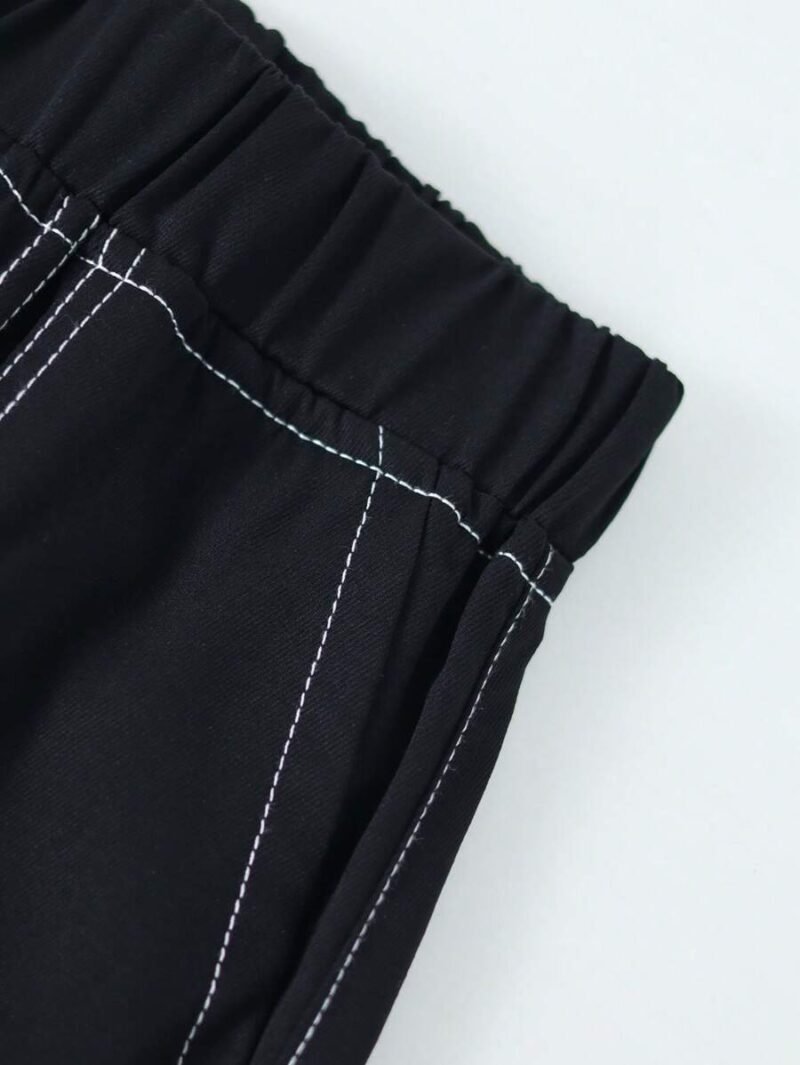 Casual Minimalist Denim Effect Cargo Pants
