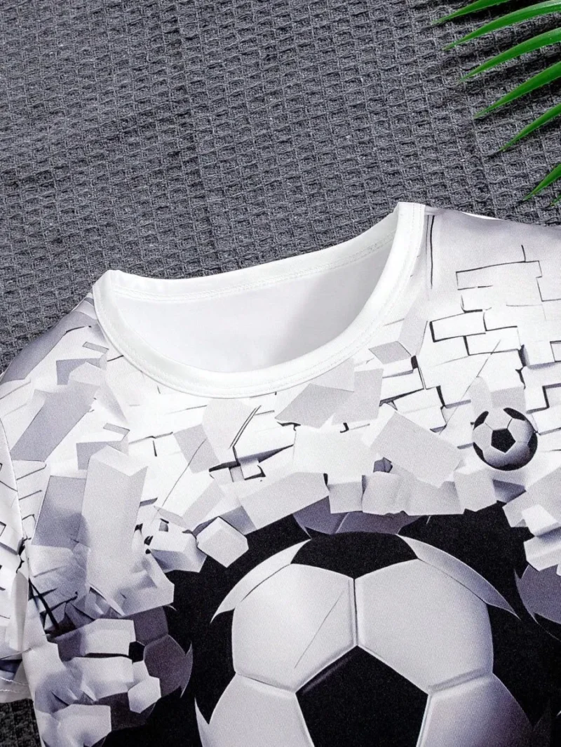 Soccer Printed Short Sleeve T Shirt