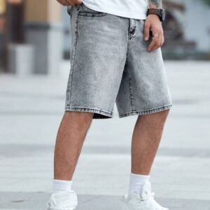 Summer Baggy Light Grey Denim Shorts