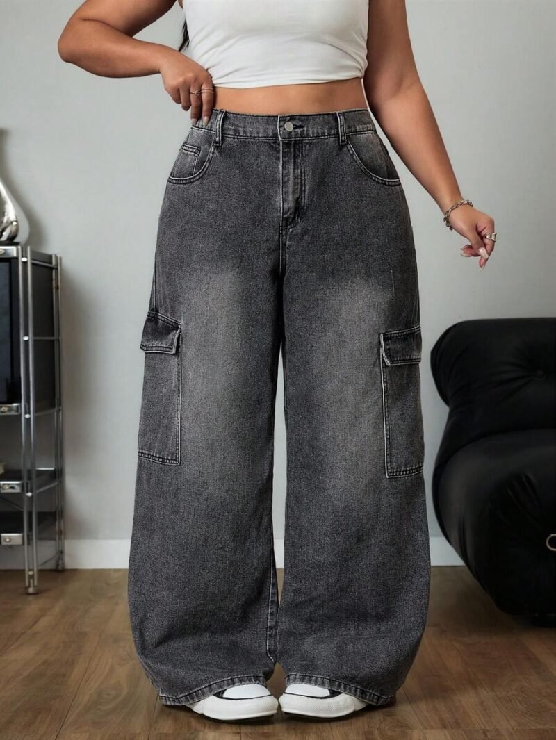 Plus Size Women's Wide Leg Loose Casual Versatile Cargo