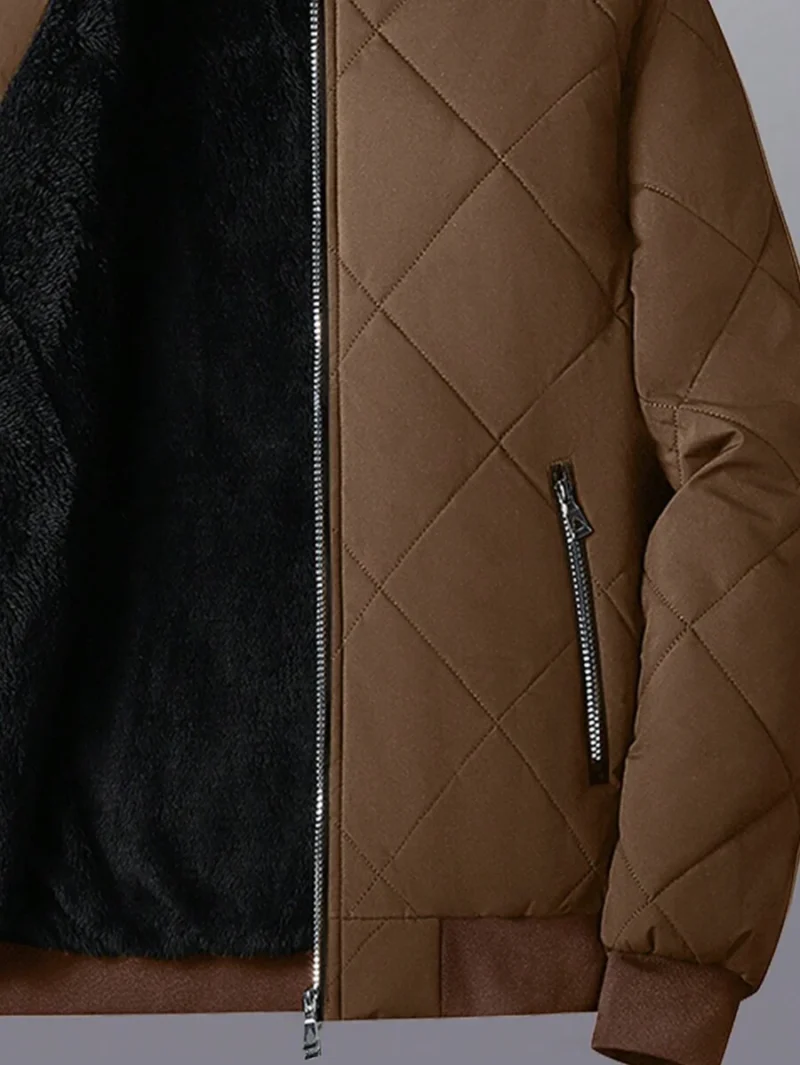 Baseball Collar Zip Up Thermal Quilted