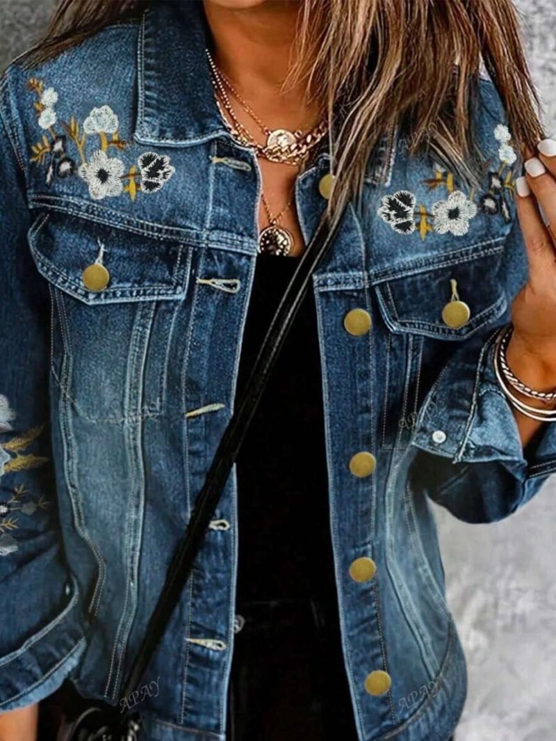 Single Breasted Casual Denim Jacket