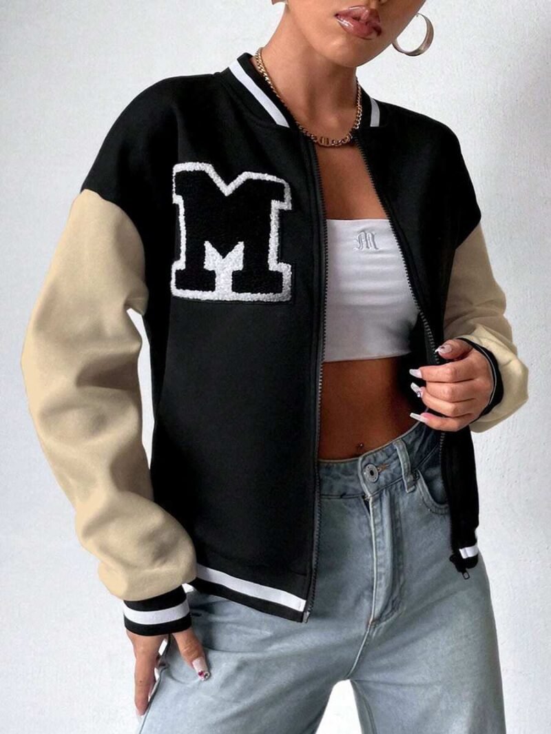 Preppy Style Alphabet Baseball Jacket