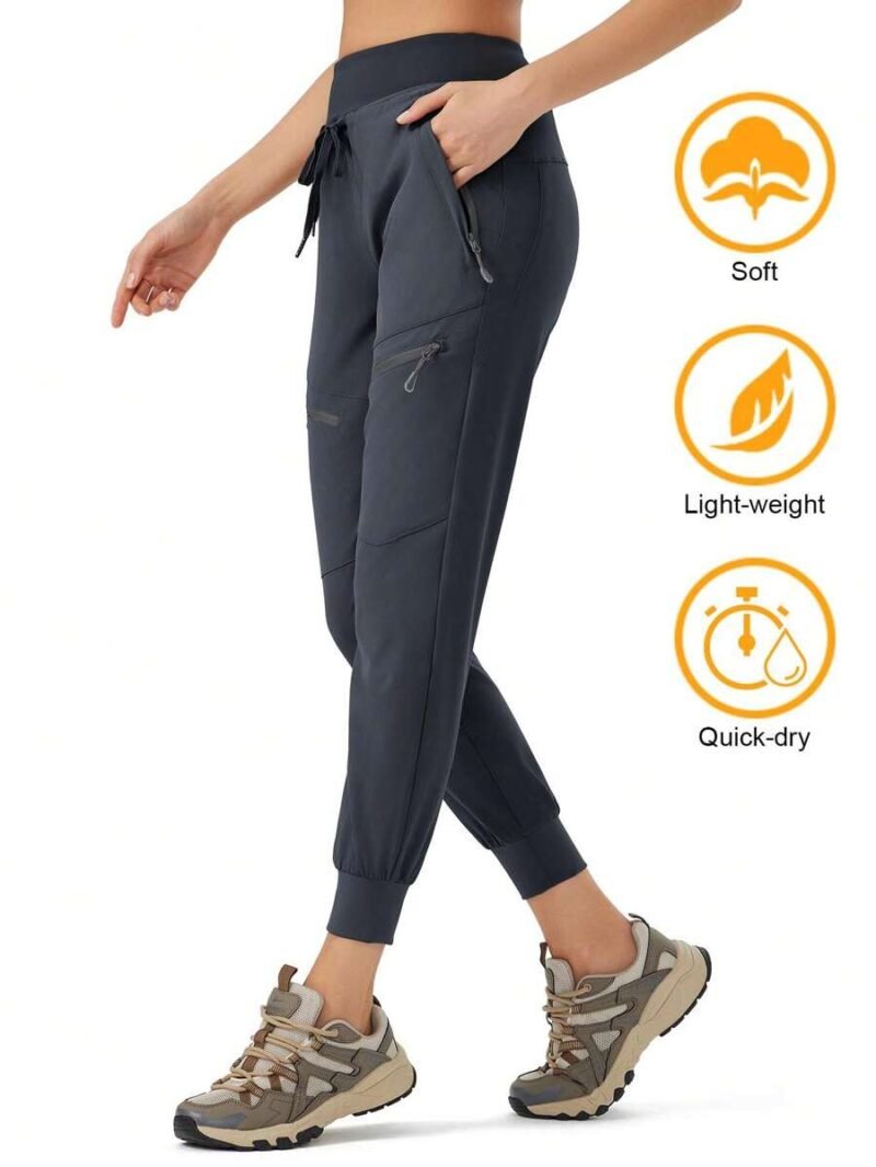 Lightweight Hiking Pants High Waist 5 Zipper Pockets