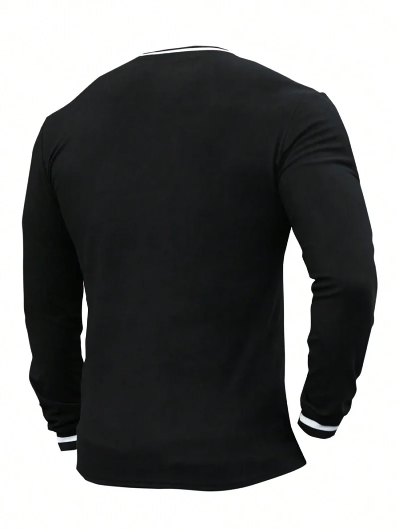 Casual Colorblock Trim Fitted Long Sleeve