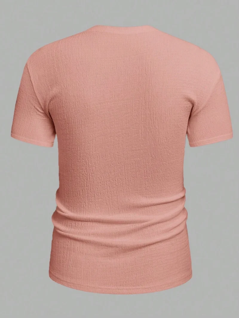 Solid Color Simple V Neck Short Sleeve T Shirt