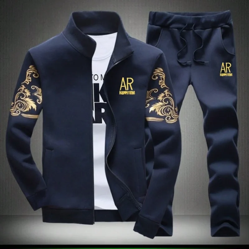 Spring Autumn Zip Up Sweatshirt And Sweatpants