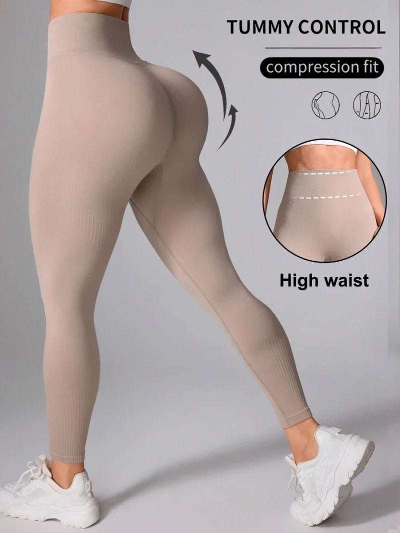 Seamless Solid Tummy Control Sports
