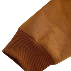 Thermal Lined Sweatshirt Plain Long Sleeve Zipper
