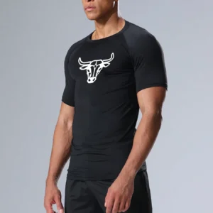 Compression Shirt With Bull Head Print