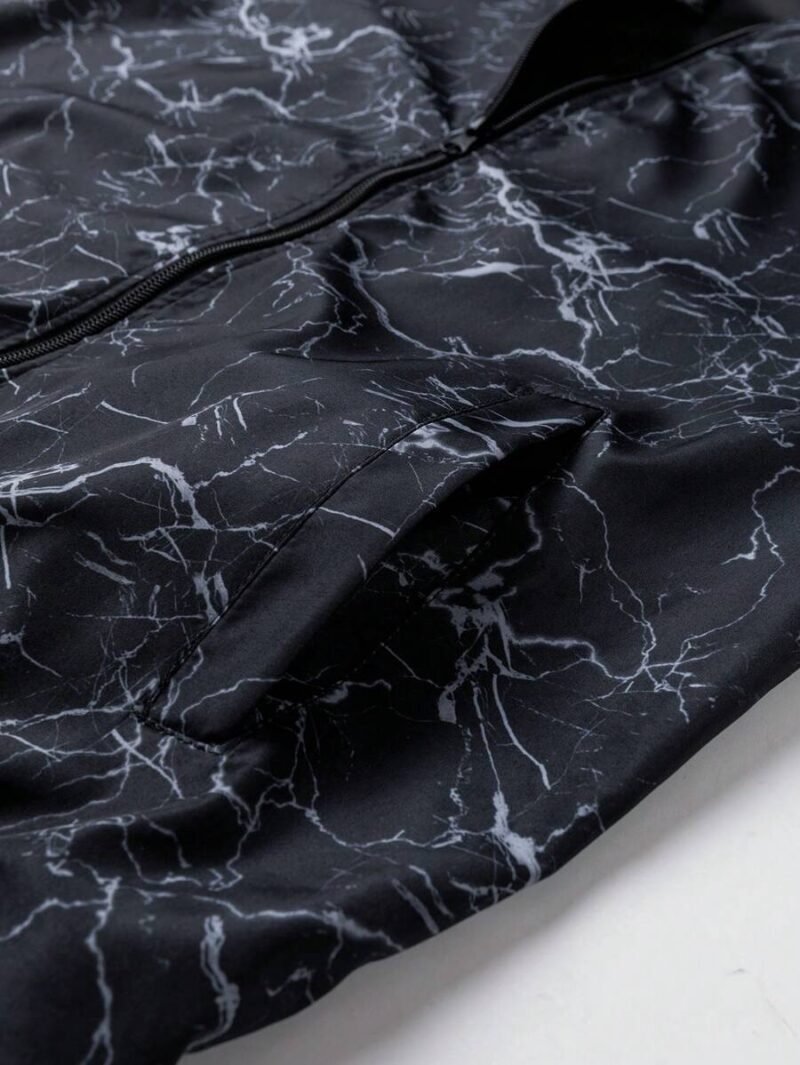 Fashion Zip Front Lightning Print Jacket