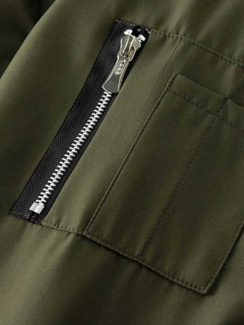 Long Sleeve Zip Up Casual Baseball Jacket