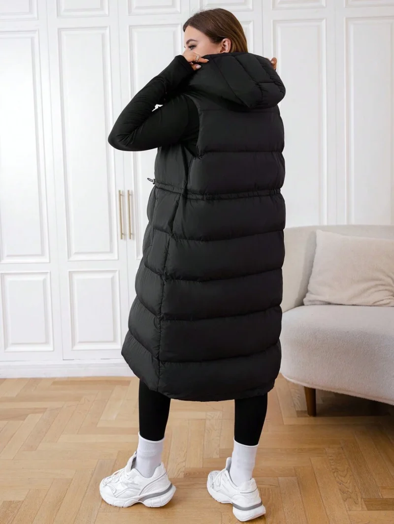 Plus Size Solid Color Hooded Zippered