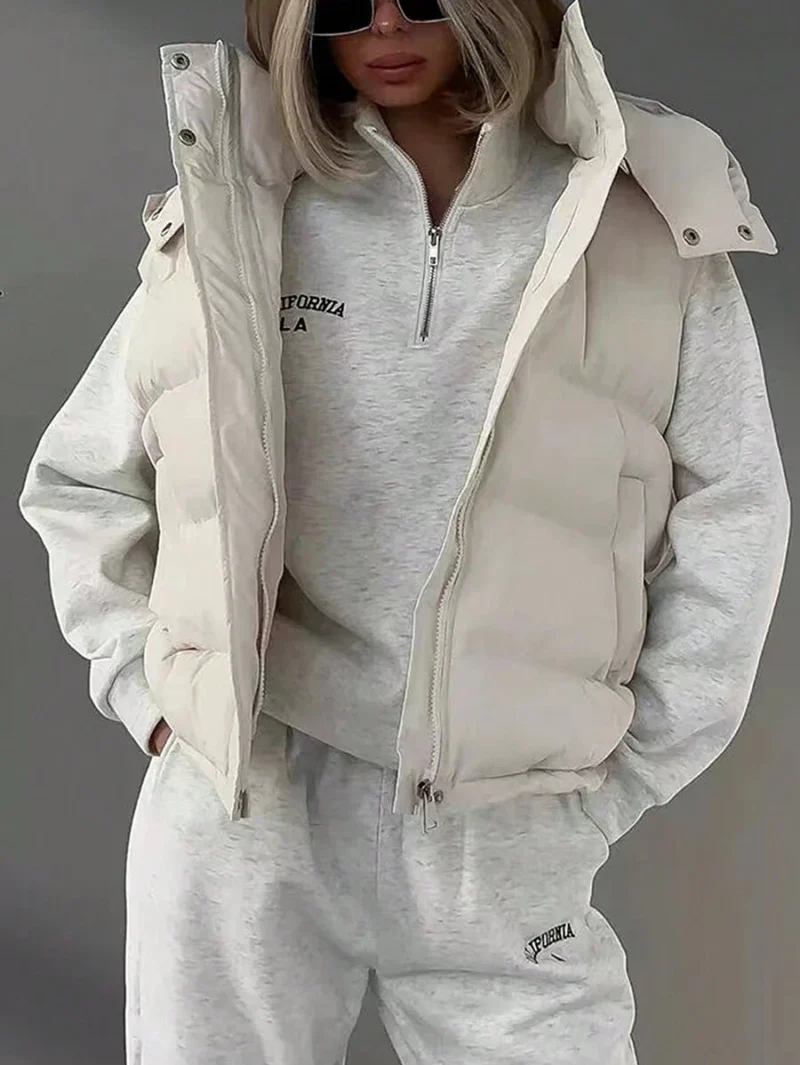 Solid Color Simple Daily Padded Puffer Vest
