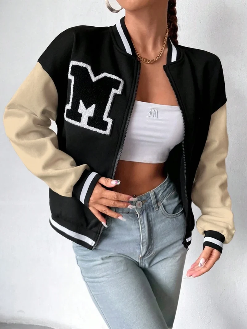 Preppy Style Alphabet Baseball Jacket