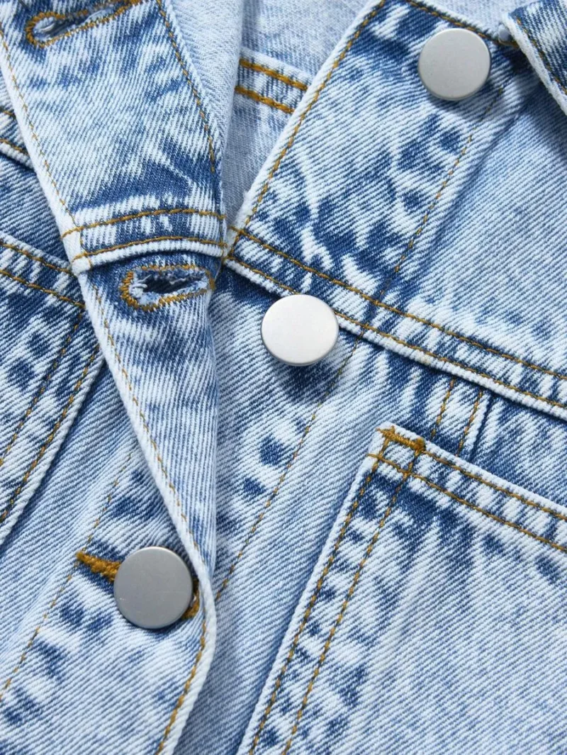 Casual & Versatile Washed Denim Short Jacket