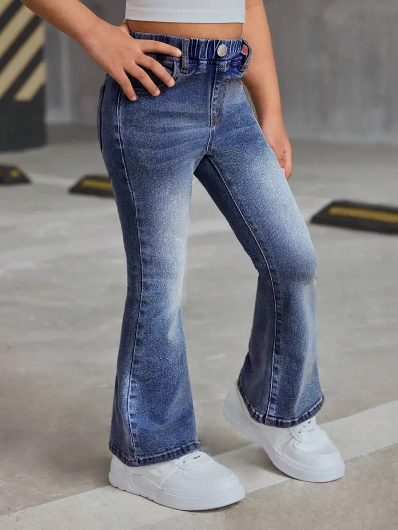 Blue Denim Flare Pants