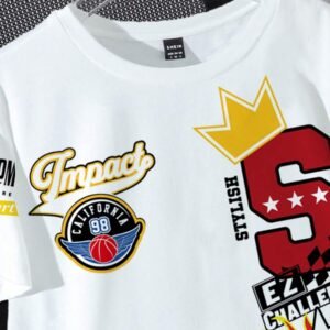 Casual Street Style Letter & Crown Basketball Graphic