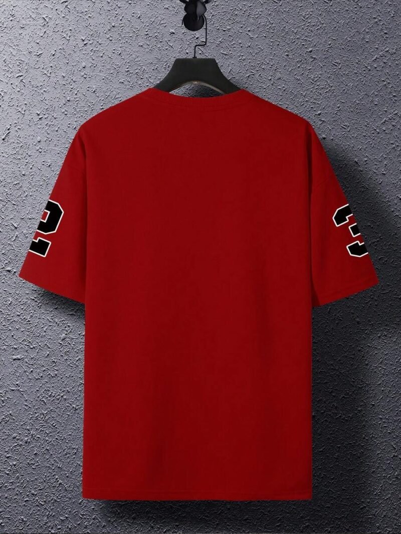 Drop Shoulder T Shirt With Letter Graphic Print