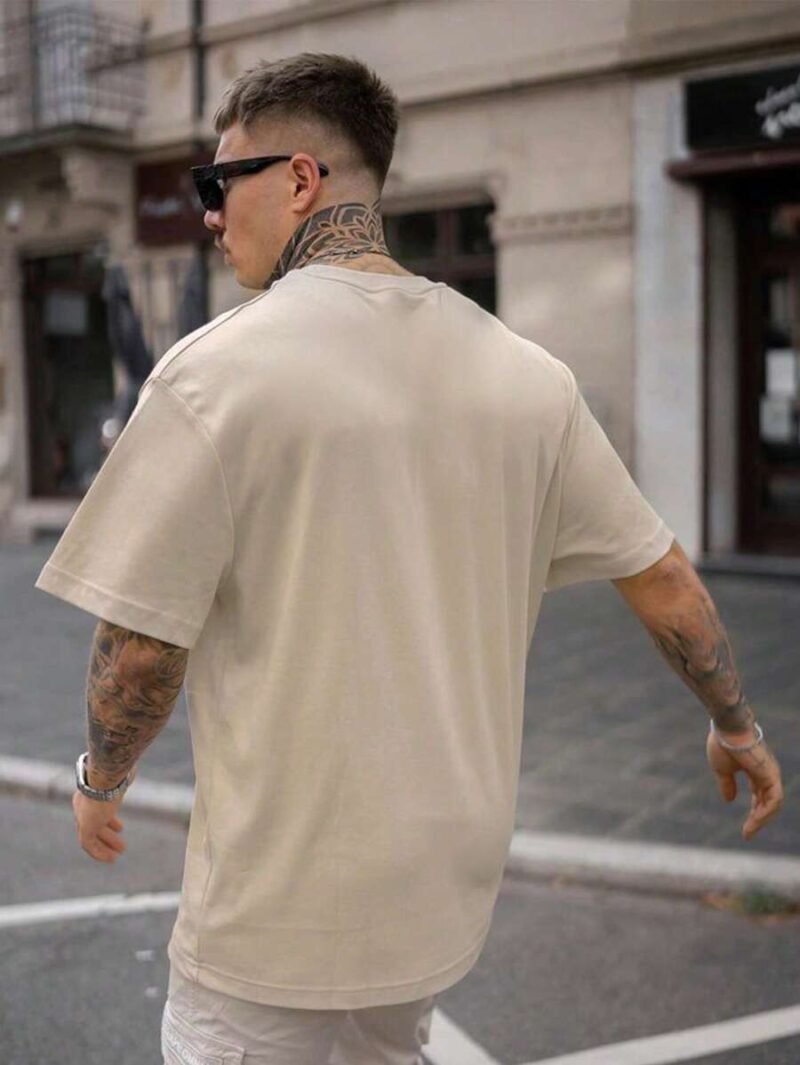 Letter Print Round Neck Short Sleeve T Shirt