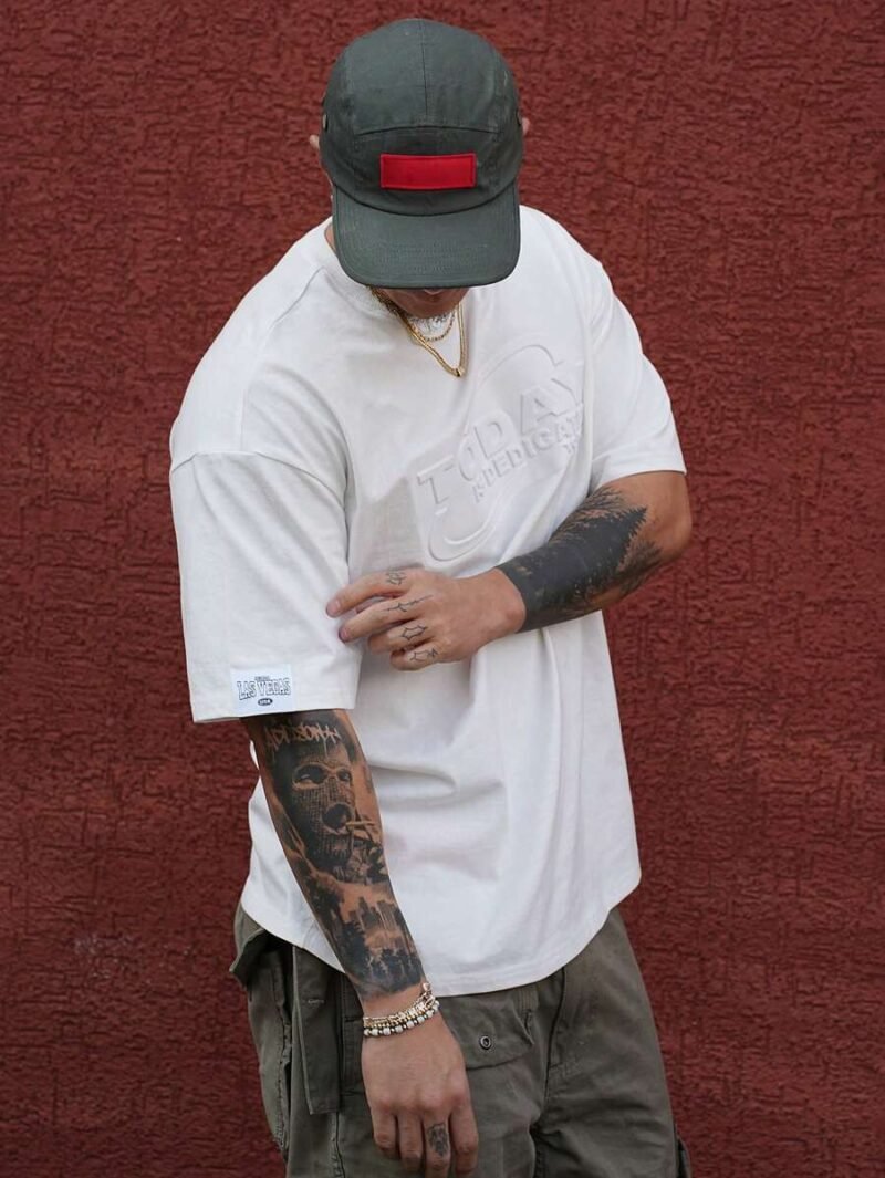 Solid Color Letter Print Quality Summer T Shirt