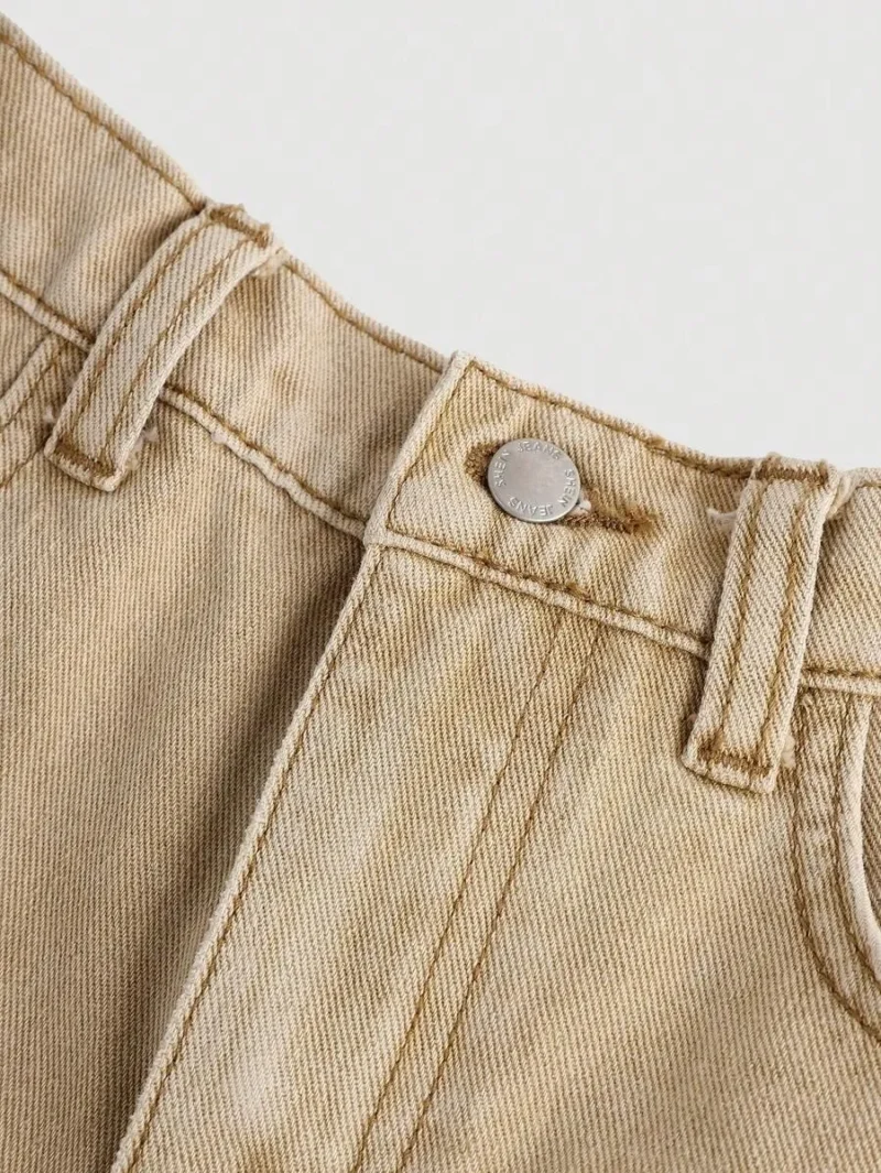 Patched Faded Frayed Denim Jeans Shorts for Girls Summer