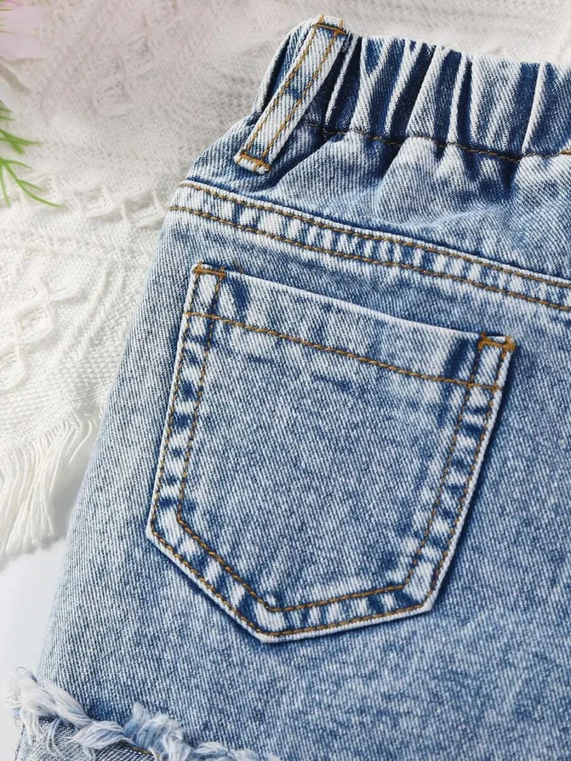 Star Print Loose Fit Comfortable Denim Shorts