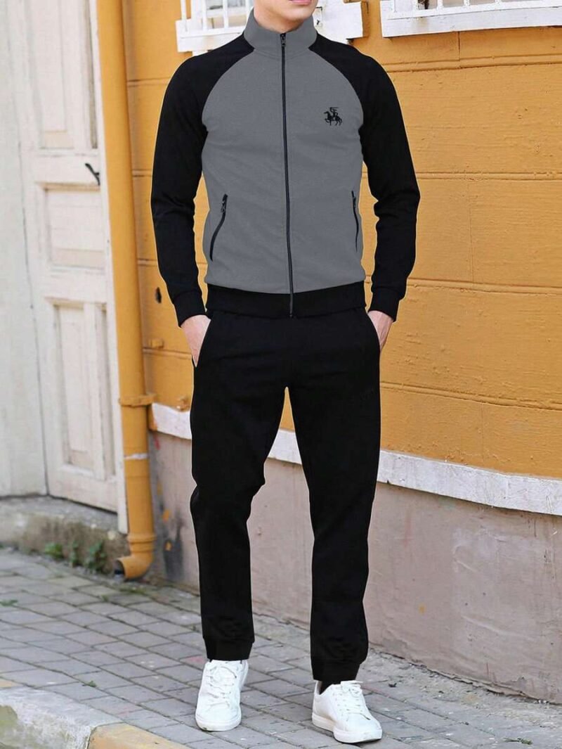 Colorblock Raglan Sleeve Jacket & Sweatpants