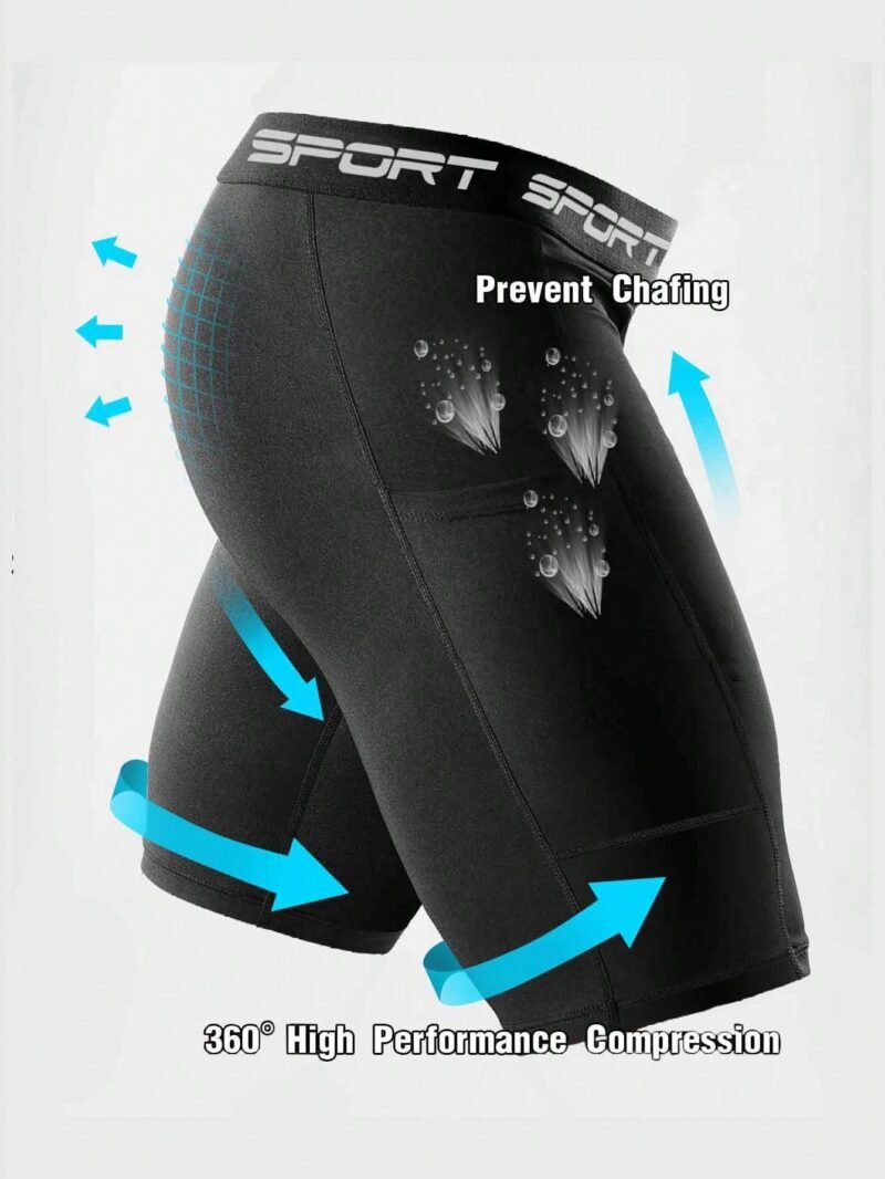 Fitness Shorts With Pockets Letter Print Athletic