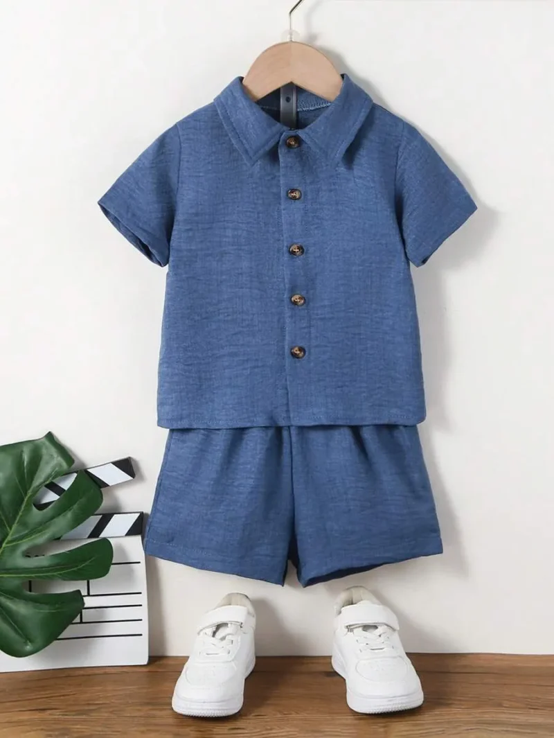 Casual Short Sleeve Shirt And Shorts Set