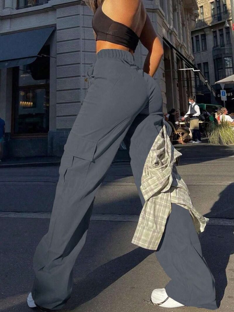 Casual Loose Straight Leg Multi Pocket Cargo Pants