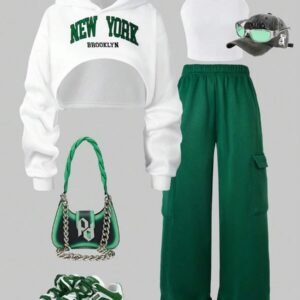 Casual Thickened Set Knit Letter Print