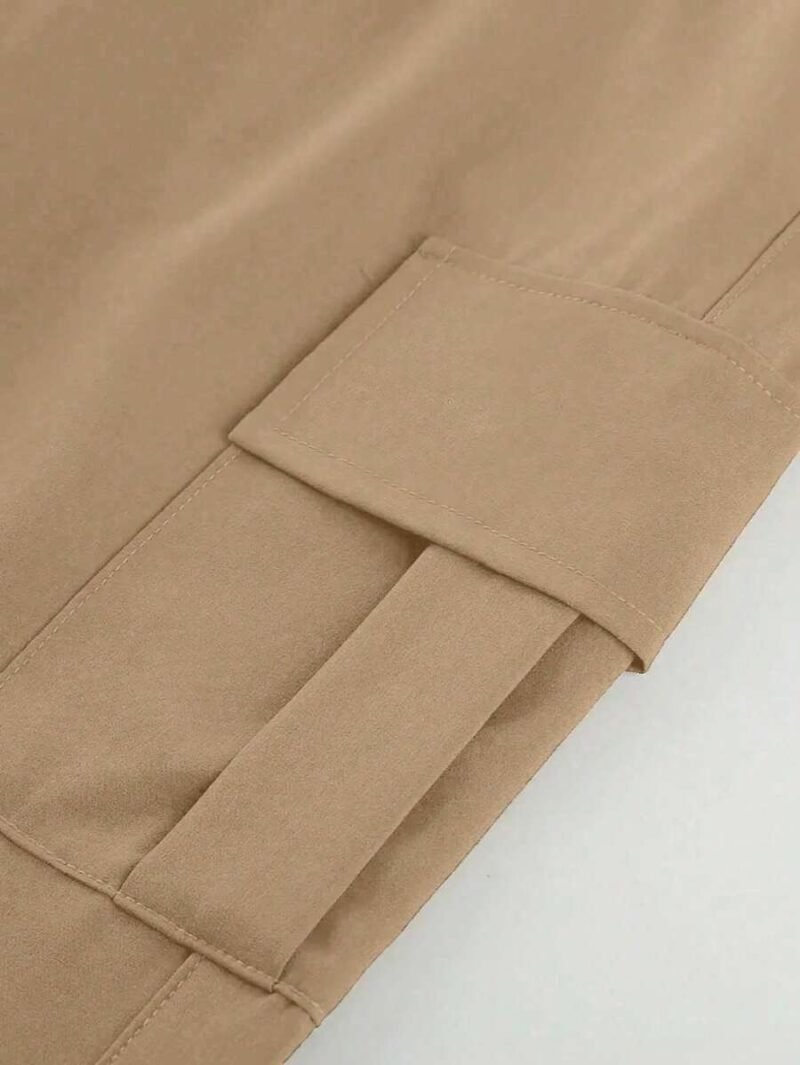 Teens Fashionable Solid Color Loose Cargo Pants