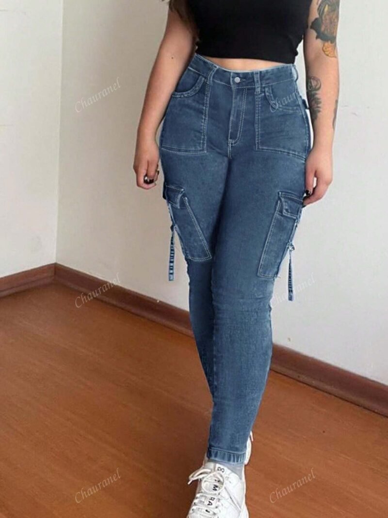 Skinny Cargo Denim Jeans